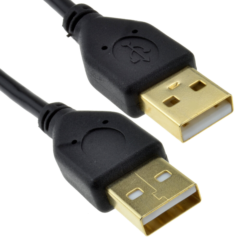 kenable GOLD USB 2.0 A to A  Male to Male  High Speed BLACK Cable  1m SHORT