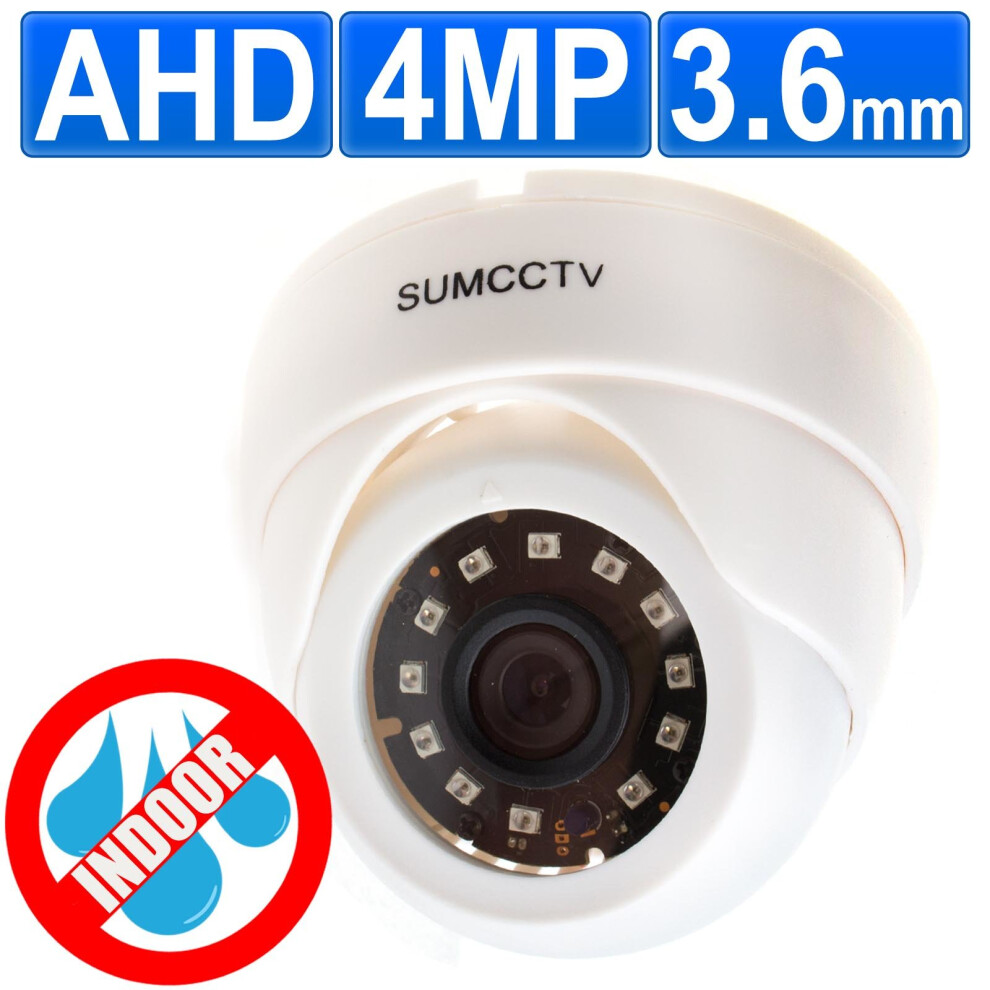 Kenable Indoor 4Mp Day & Night Cctv Hd Security Dome Camera 20M Ir White
