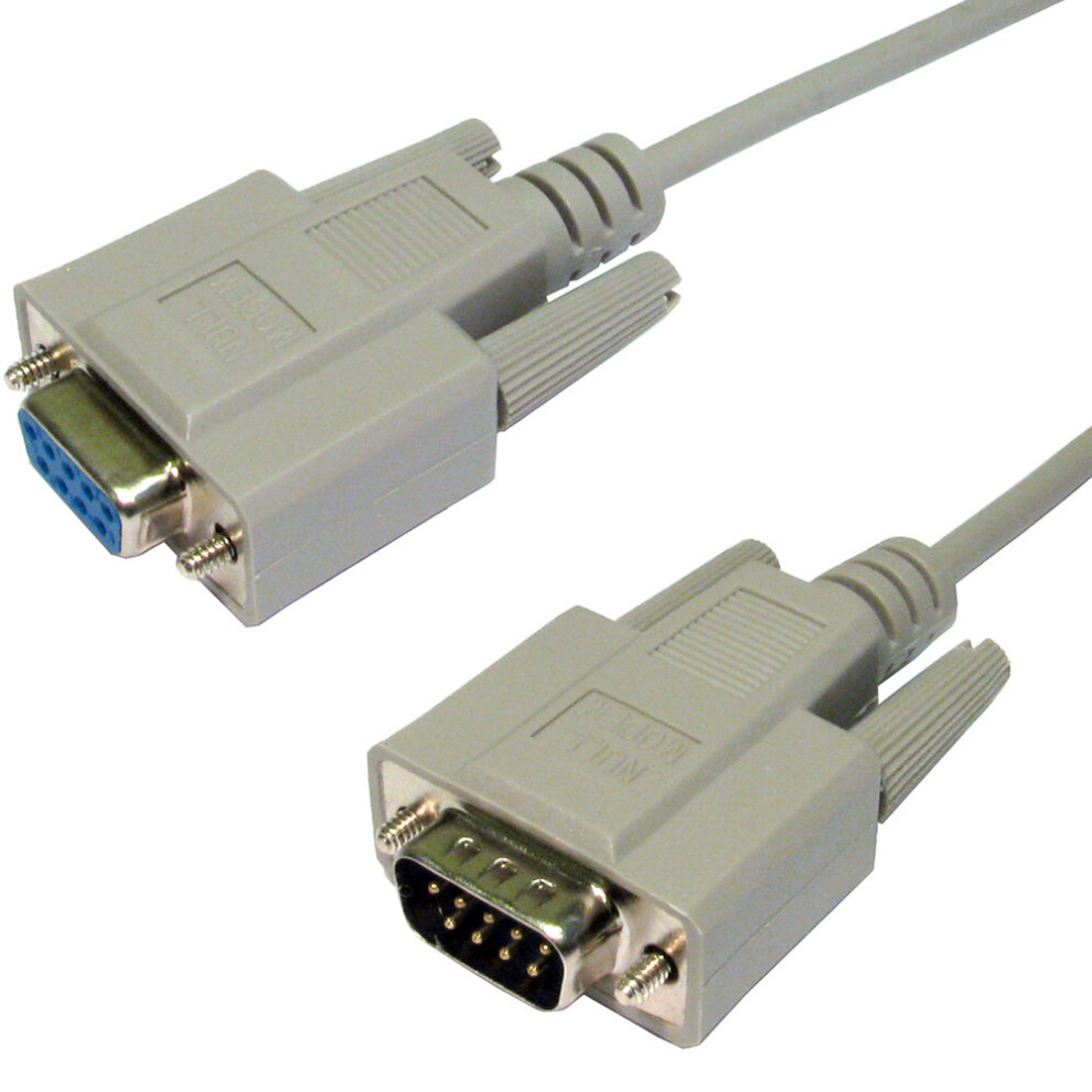 kenable Serial RS232 Null Modem Cable DB9F to DB9M 9 pin   2m