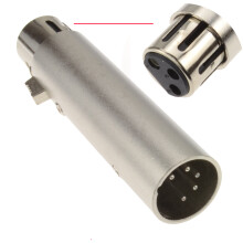 5 Pin DMX Plug to 3 Pin XLR Female Plug Audio & Lighting Adapter