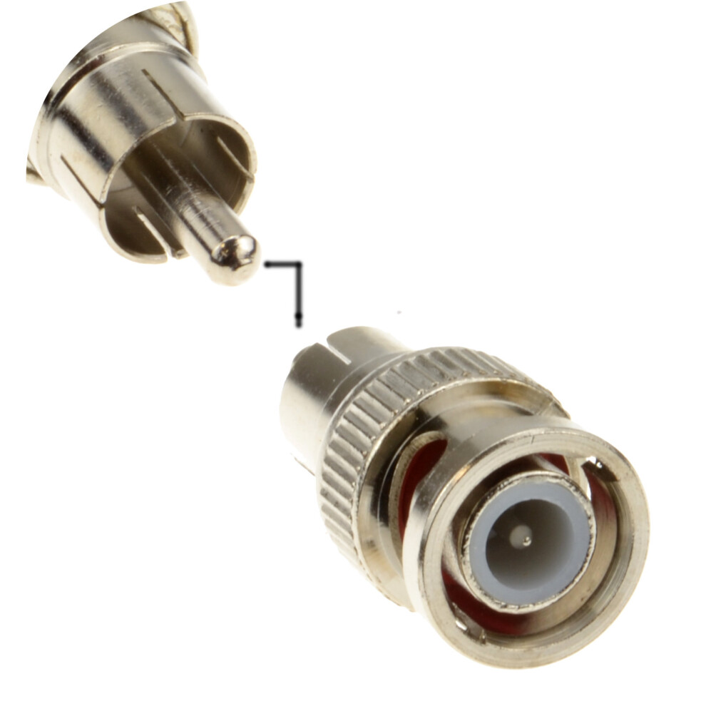 Kenable Bnc Plug To Rca Phono Plug Coupler Adapter - Cctv To Composite Video