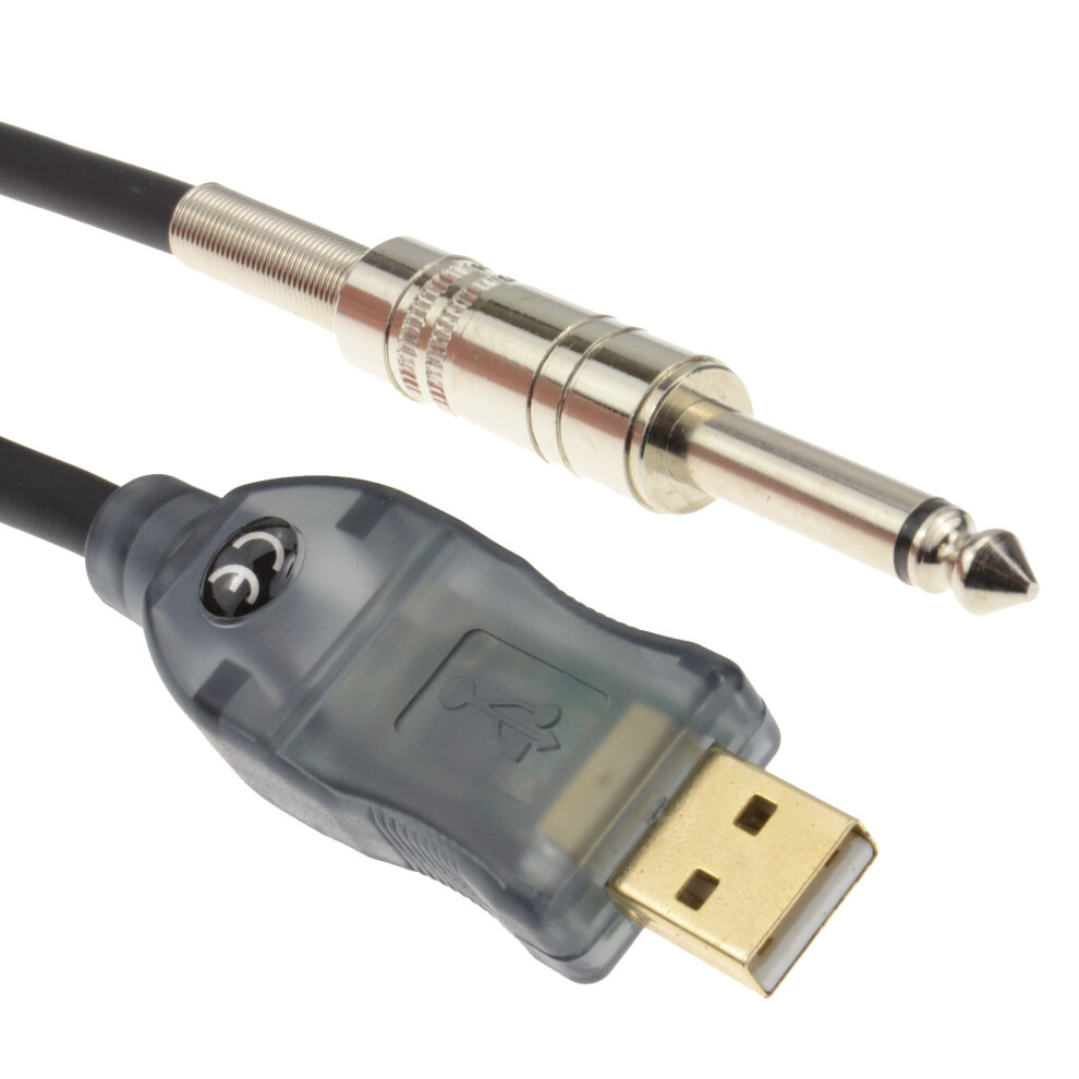 Kenable Chord Guitar 6.35Mm Male Mono Jack Plug To Pc Usb Converter Lead 3M