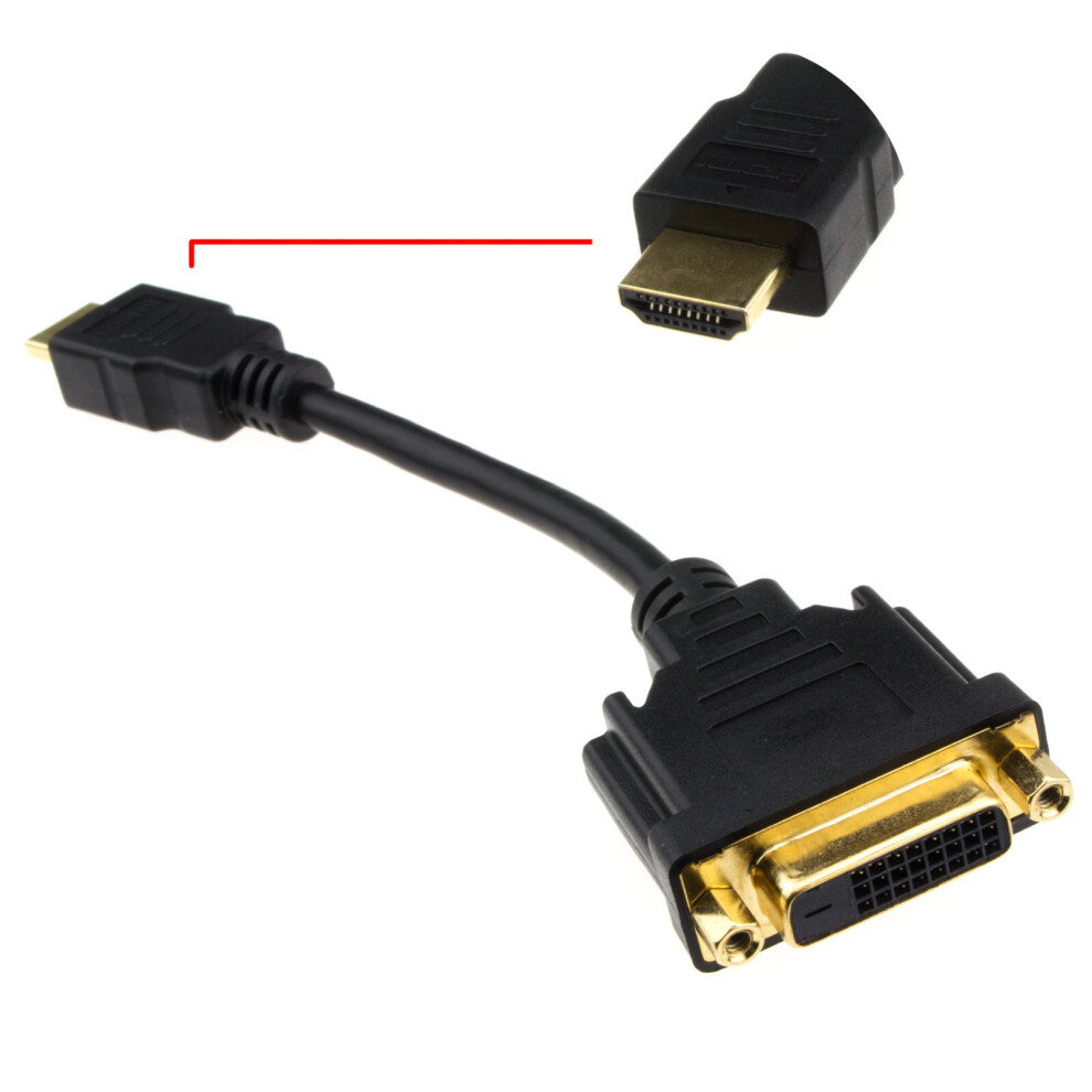 kenable DVI D 24+1 Socket to HDMI Digital Plug Adapter Converter Cable 15cm GOLD