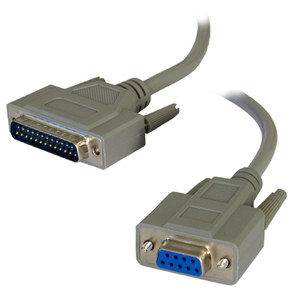 kenable DB9 9 Pin Serial Female to 25 Pin Male Data Cable 2m