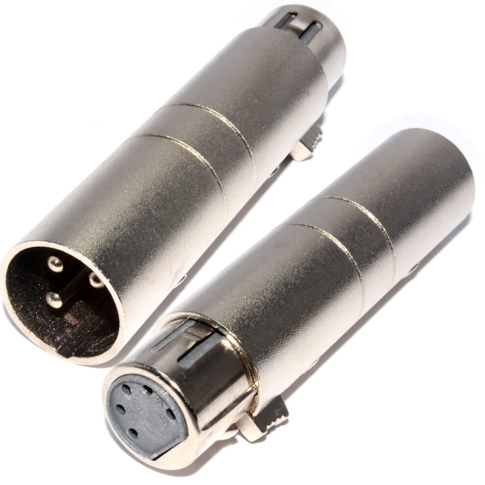 kenable 3 Pin Male XLR Pins to 5 Pin Female Holes DMX Plug Adapter