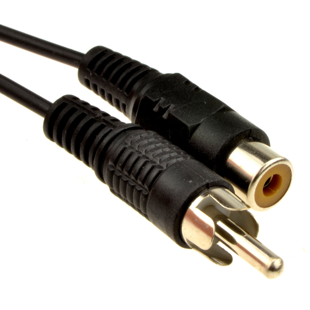 Kenable Phono Extension Lead For Rca Audio Video Cables 10M Red/White/Yellow