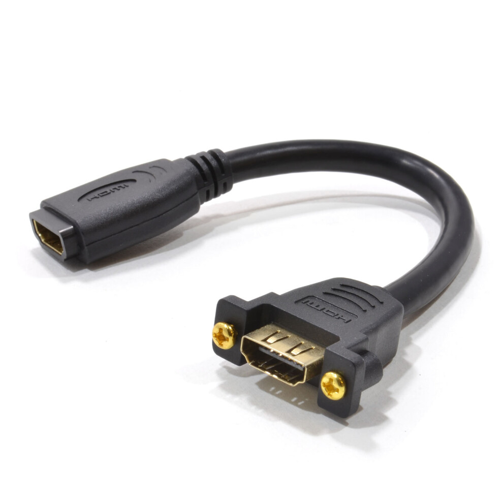 Hdmi 1.4 Panel Mount Socket Stub High Speed With Ethernet 15Cm Gold 5055383455201