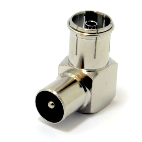 RF Right Angle Adapter Plug to Socket For TV Coax Aerial Cables METAL
