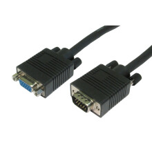 SVGA Cable HD15 Extension Lead Male to Female 0.5m Black