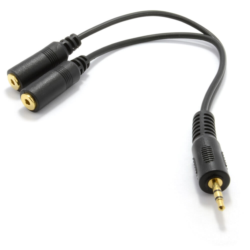 kenable 2.5mm Stereo Jack Splitter Adapter Audio Cable Lead Gold 20cm