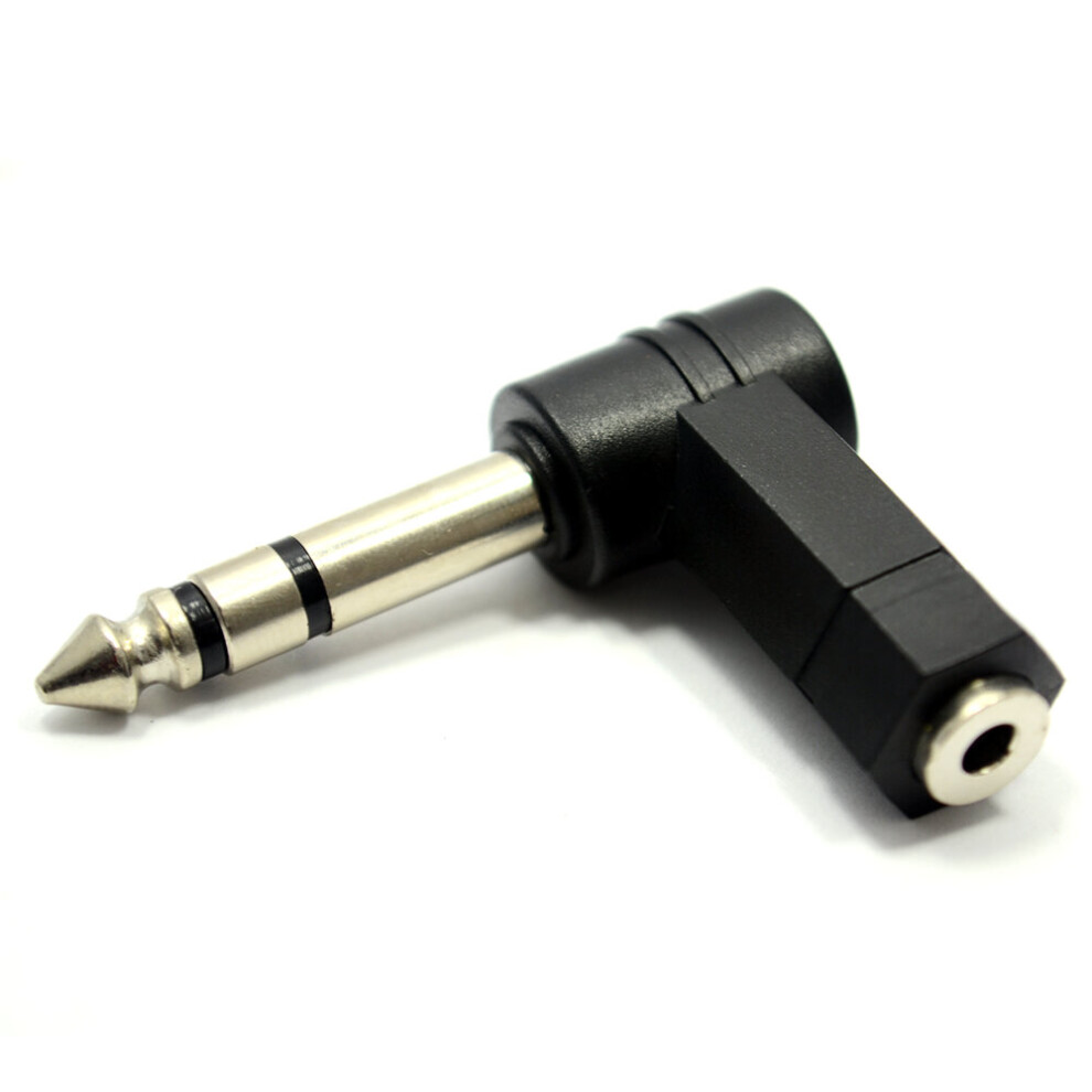 kenable 3.5mm Jack Socket to 6.35mm Stereo Jack Right Angled Plug Adapter