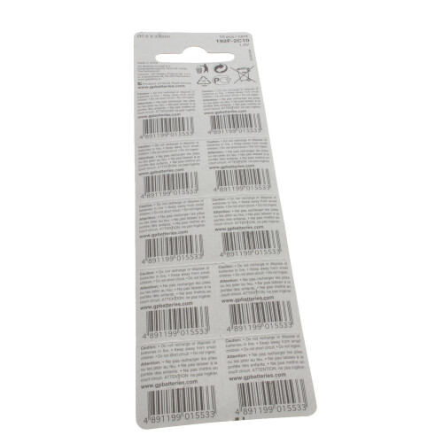 kenable GP Alkaline Cell Battery LR41 192 1.5V [10 Pack] 1
