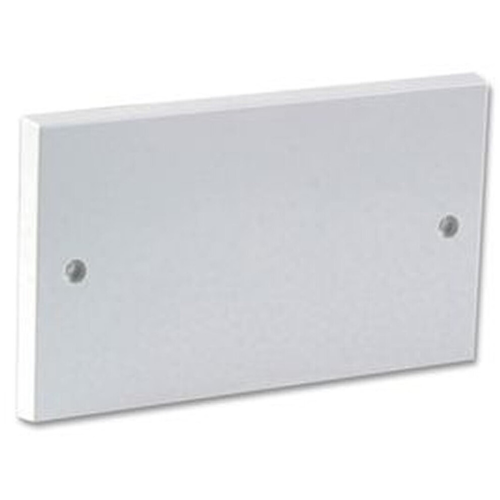 kenable 2 Gang Blanking Plate for UK Double Gang Back Box White with Screws