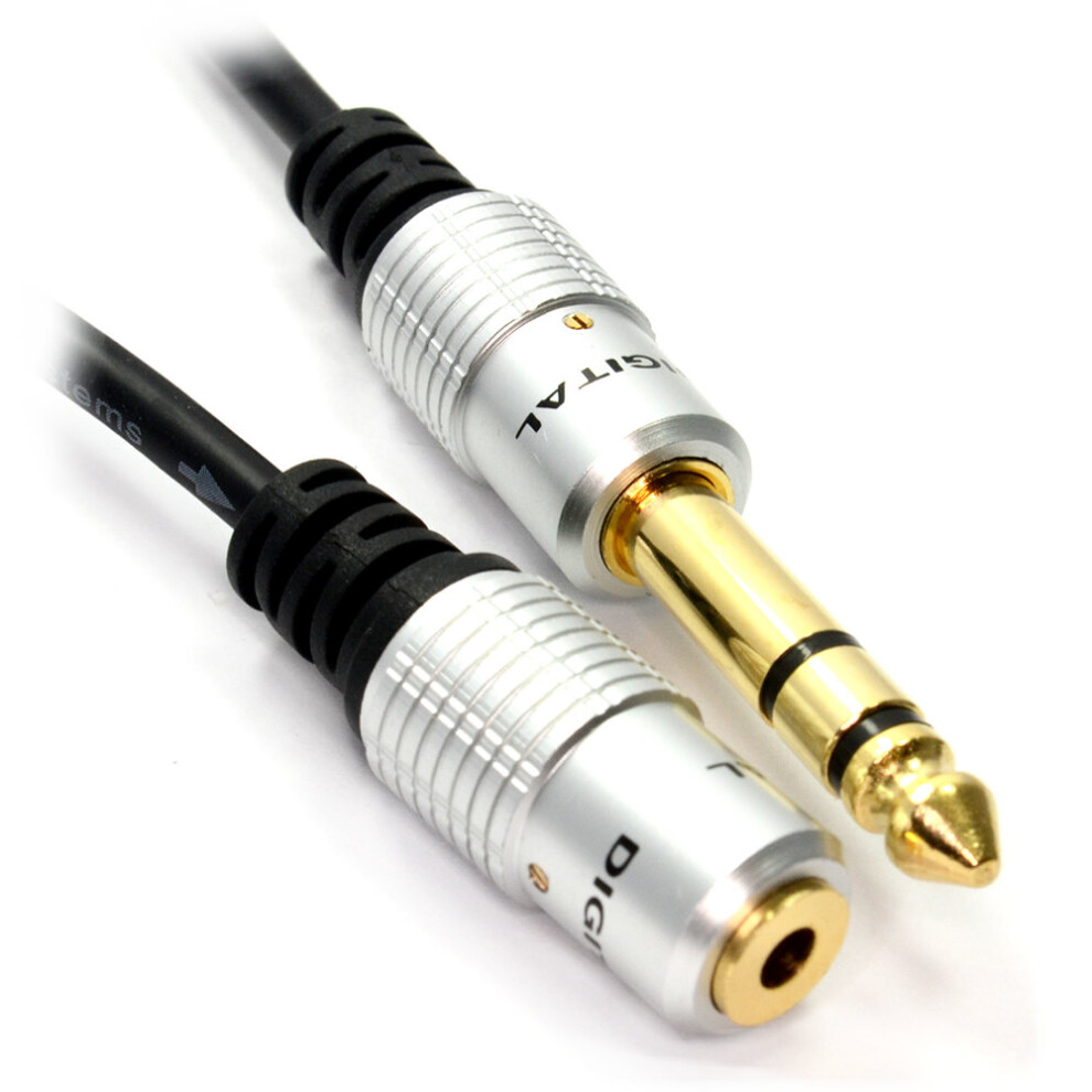 kenable Pure OFC HQ 6.35mm Jack to 3.5mm Jack Socket Adapter Cable 0.3m 30cm