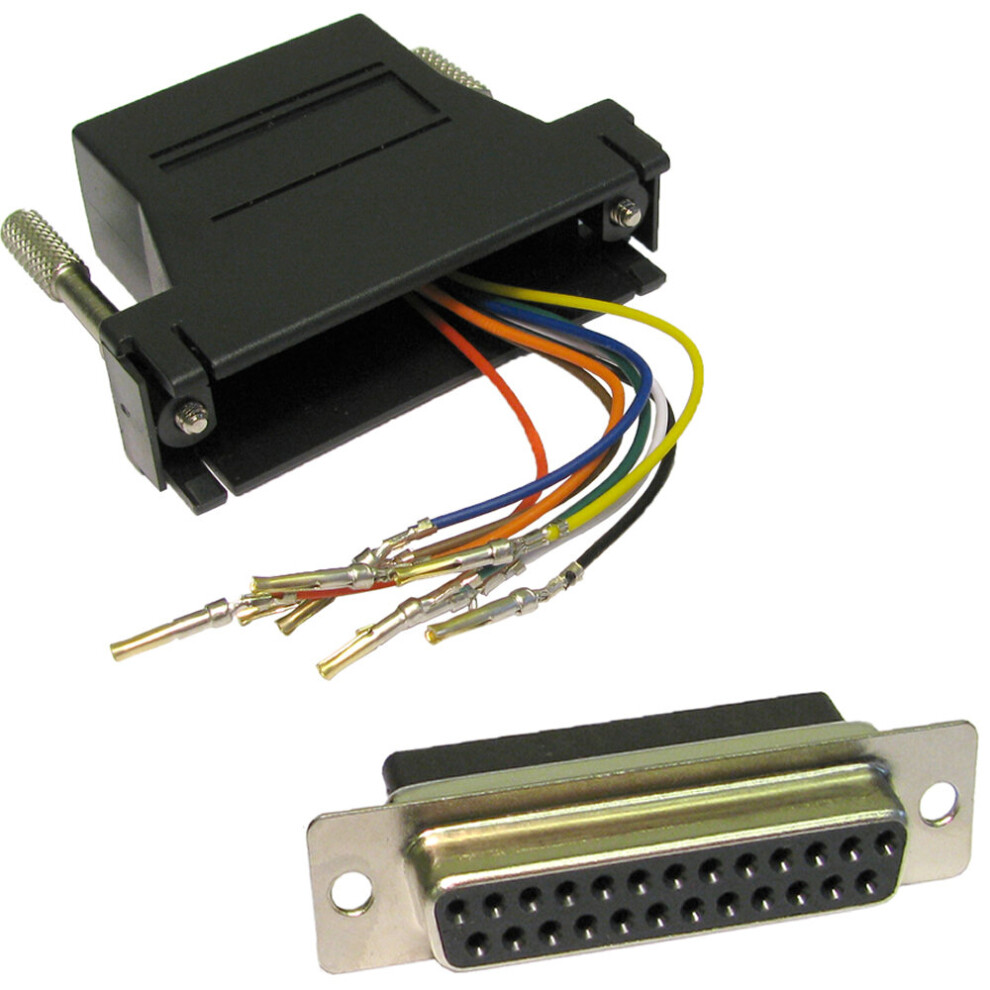Kenable Rj45 Socket To 25 Way Db25 Modular Female Sockets Adapter