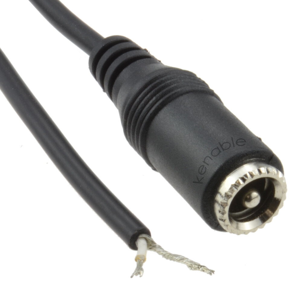 Kenable 2.5Mm X 5.5Mm Female Dc Socket To Bare Ended Power Cable 2M