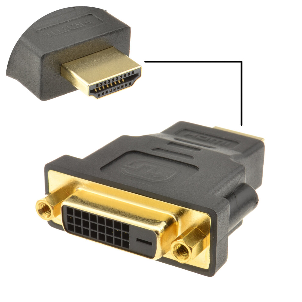 kenable DVI D Female 24+1 Socket to HDMI Plug Adapter Converter GOLD