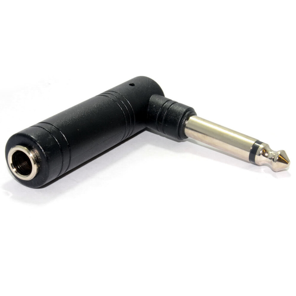 kenable 6.35mm Mono Right Angled Jack Plug To 6.35mm Mono Jack Socket Adapter
