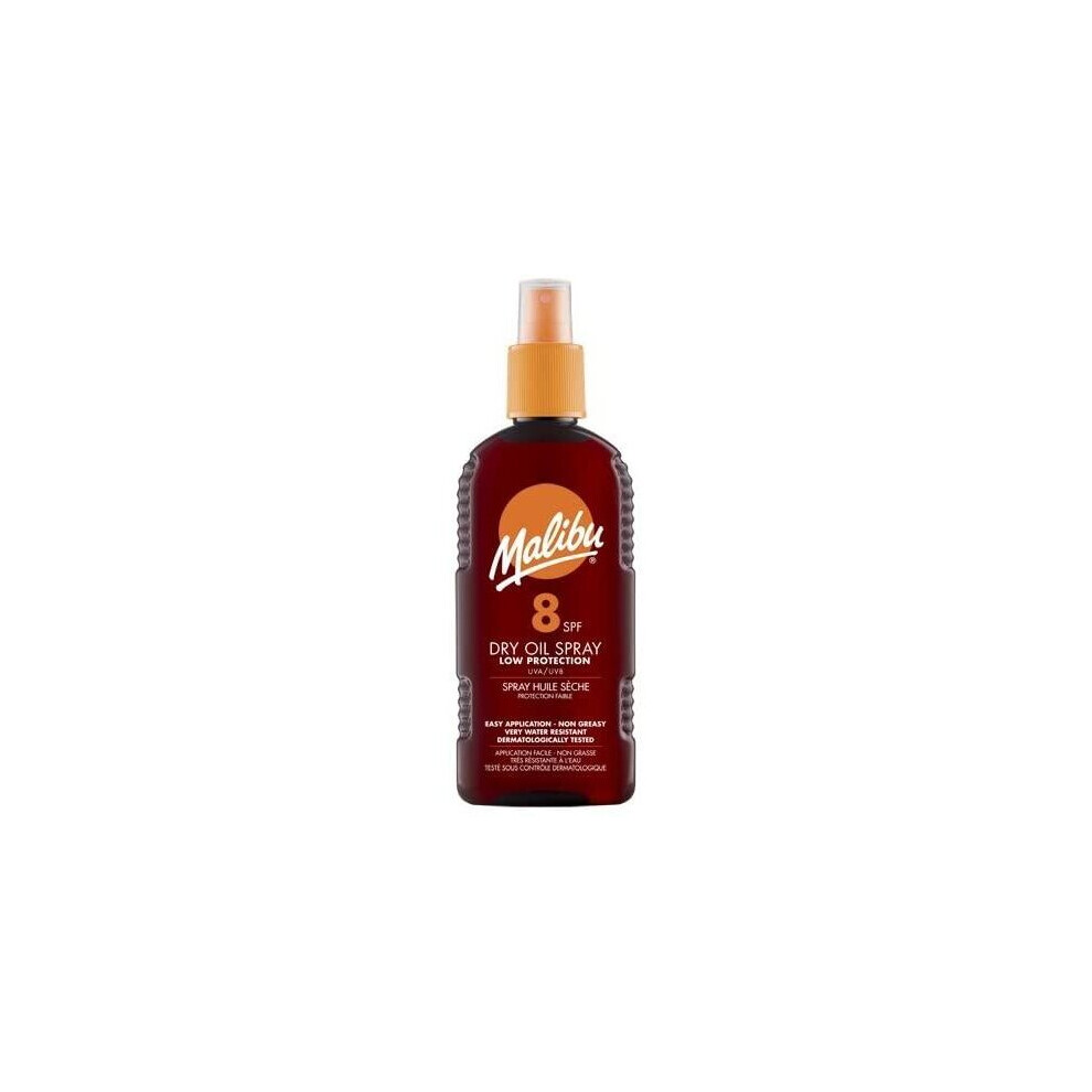 Malibu Sun Dry Oil Spray 200ml SPF8 Low Sun Protection UVA/UVB Protection