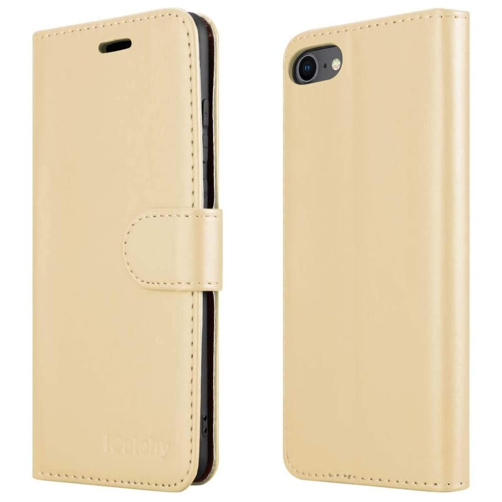 (Gold) For Iphone Se 2020 Phone Wallet Book Leather Case Gold 5056298097470