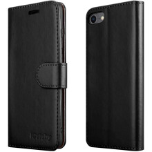 (Black) For iPhone SE 2020 Phone Wallet Book Leather Case