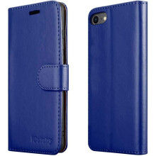 (Blue) For iPhone SE 2020 Phone Wallet Book Leather Case
