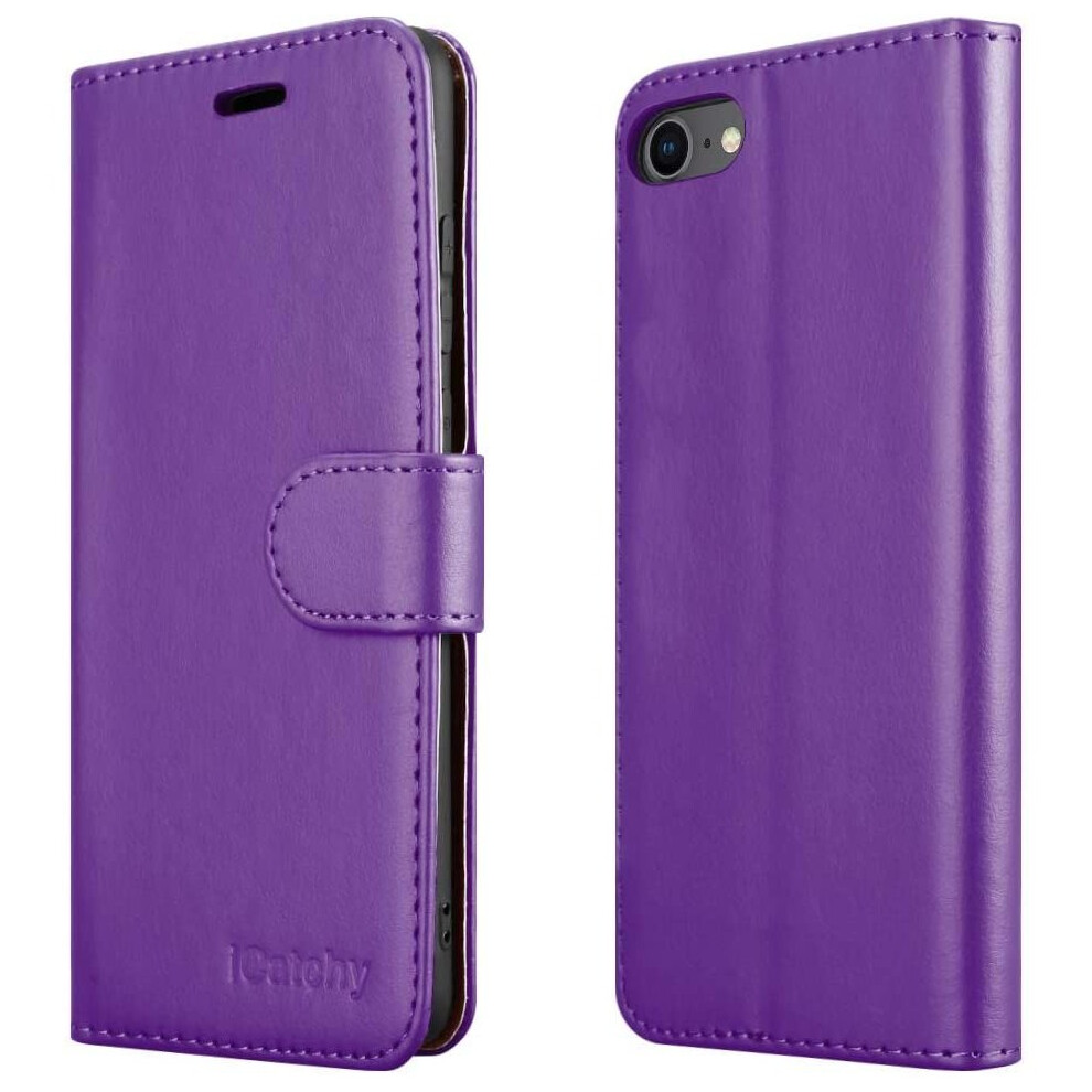 (Purple) For Iphone Se 2020 Phone Wallet Book Leather Case Purple 5056298097500