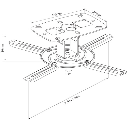 kenable Projector Ceiling Mount Bracket with Adjustable Tilt & Rotate upto 8kg 2