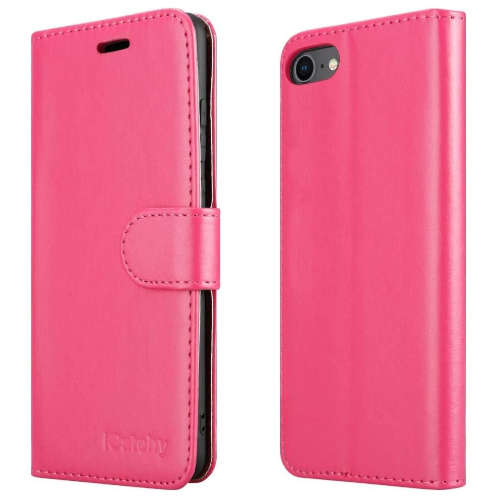 Icatchy (Pink) For Iphone Se 2020 Phone Wallet Book Leather Case Pink