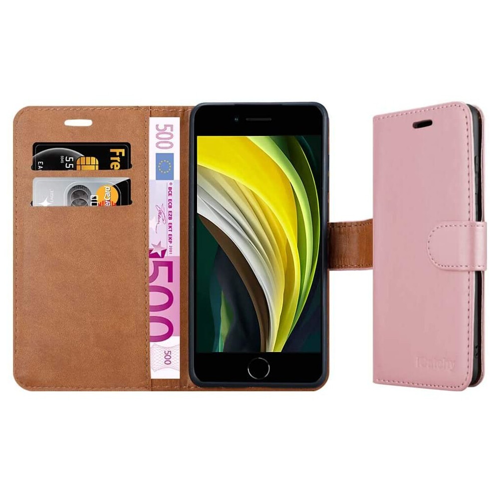 rosegold--for-iphone-se-2020-phone-wallet-book-leather-case