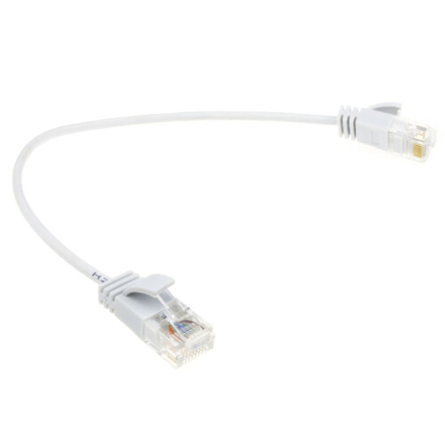 kenable kenable SLIM Cat 6 Full Copper RJ45 Ethernet Network Internet Cable  0.25m White 1