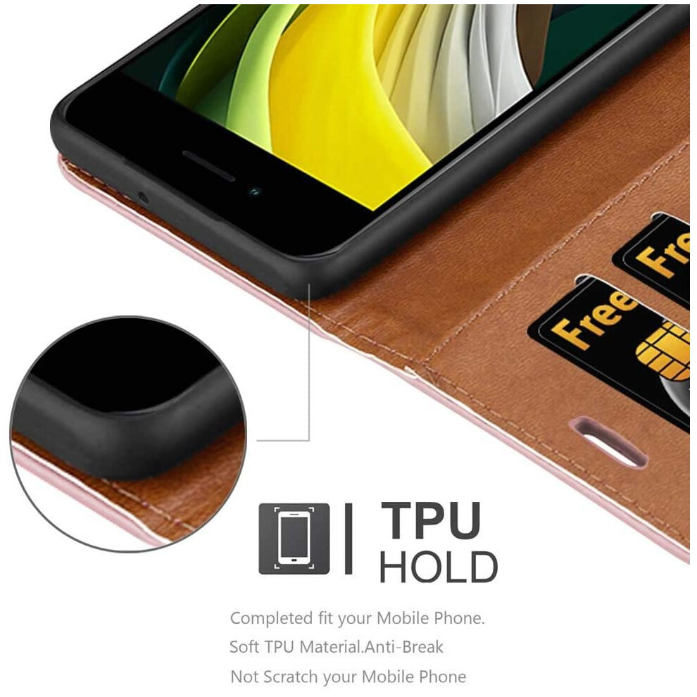 rosegold--for-iphone-se-2020-phone-wallet-book-leather-case
