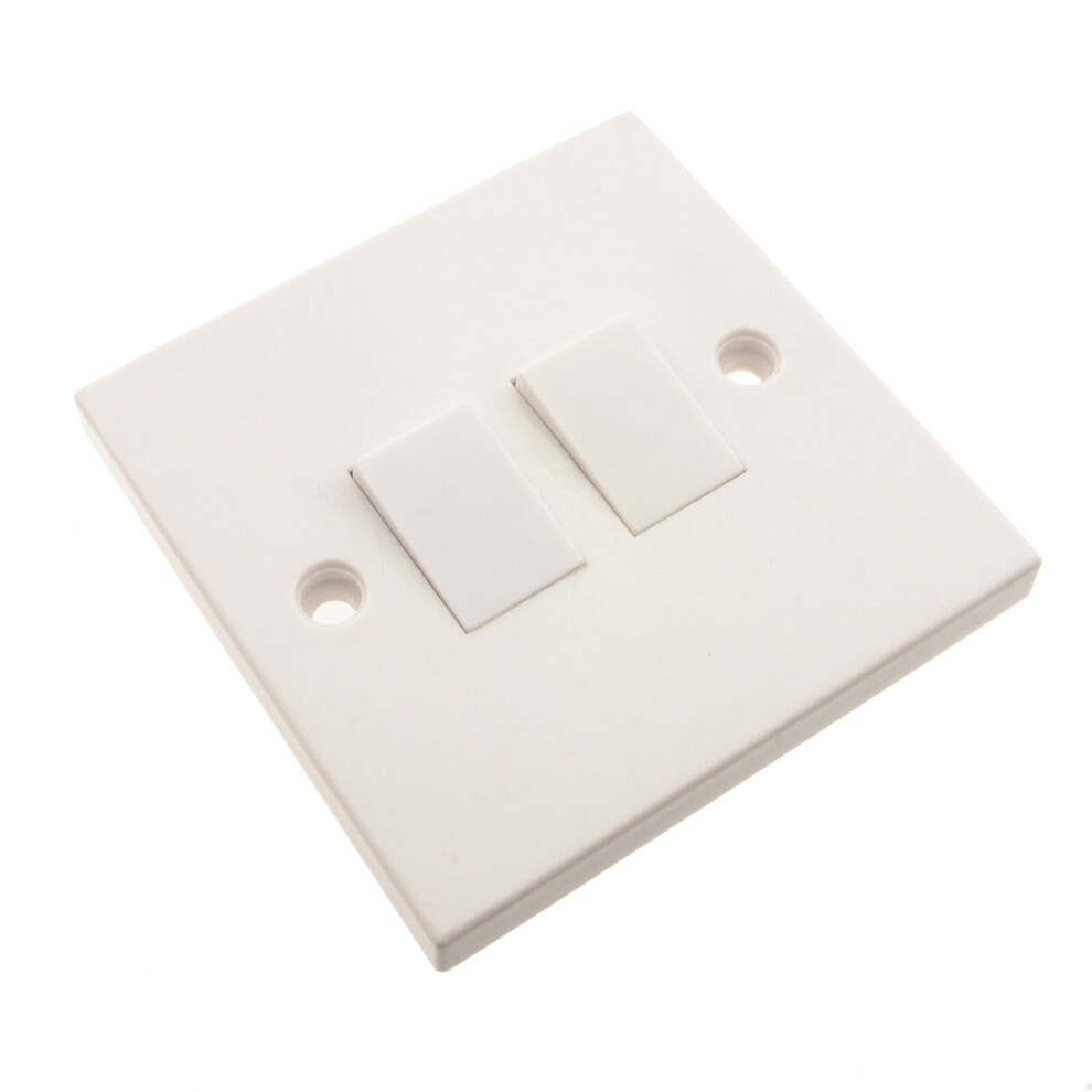 kenable Electrical UK Domestic Household Light 2 Way Double Light Switch White