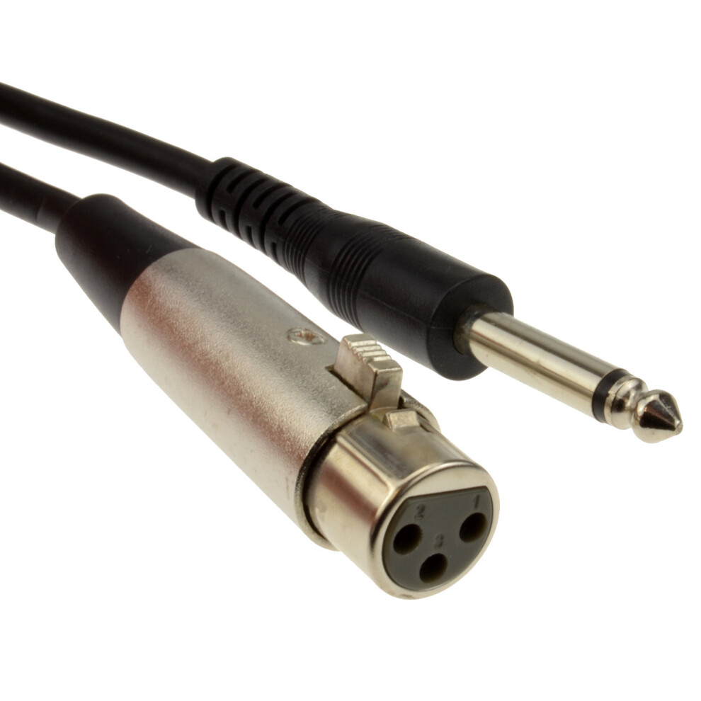 kenable 6.35mm Mono Jack Plug to XLR Socket Microphone Cable 2m