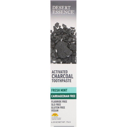 Desert Essence, Ακτιβισμένο Κάρβον Toothpaste, Φρεσκο Μανταρινιού, 6.25 oz (176 g)