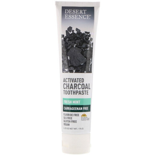 Desert Essence, Ακτιβισμένο Κάρβον Toothpaste, Φρεσκο Μανταρινιού, 6.25 oz (176 g) 2