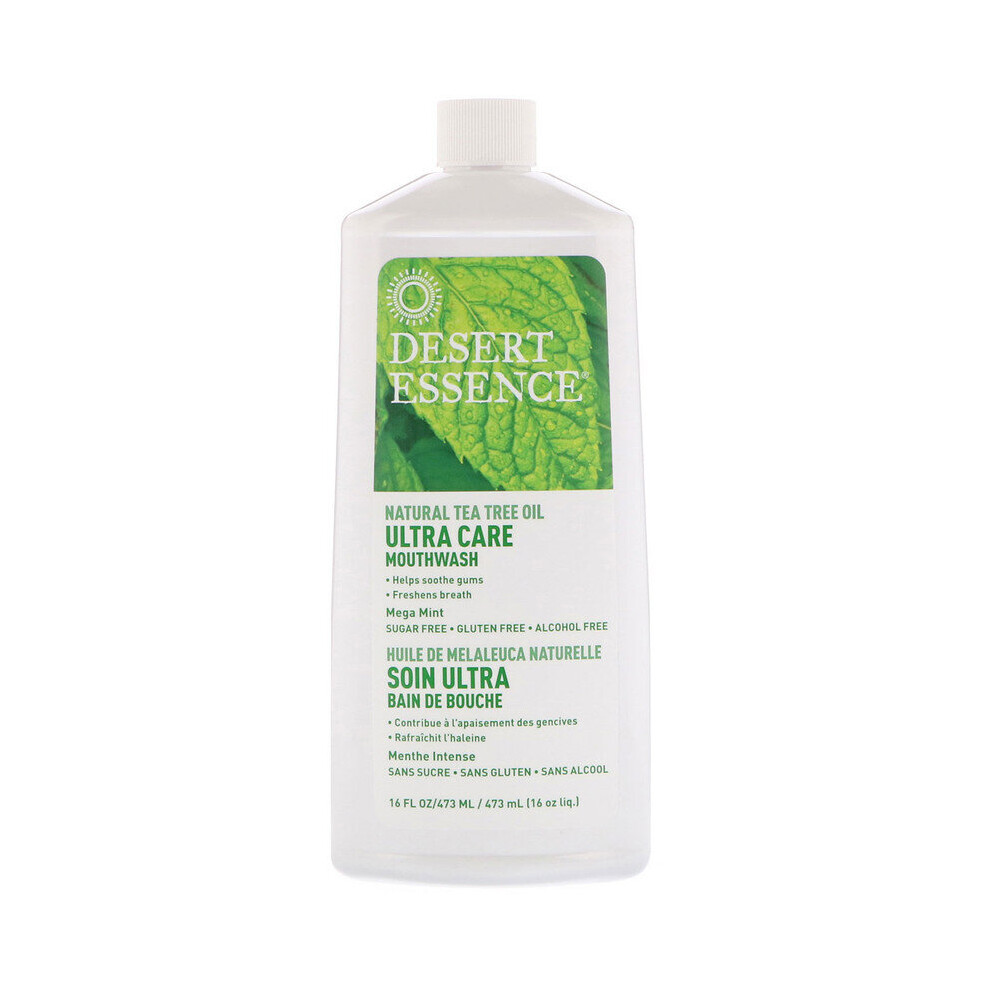 Desert Essence , Ultra Care Mouthwash, Mega Mint, 16 Fl Oz (473 Ml)