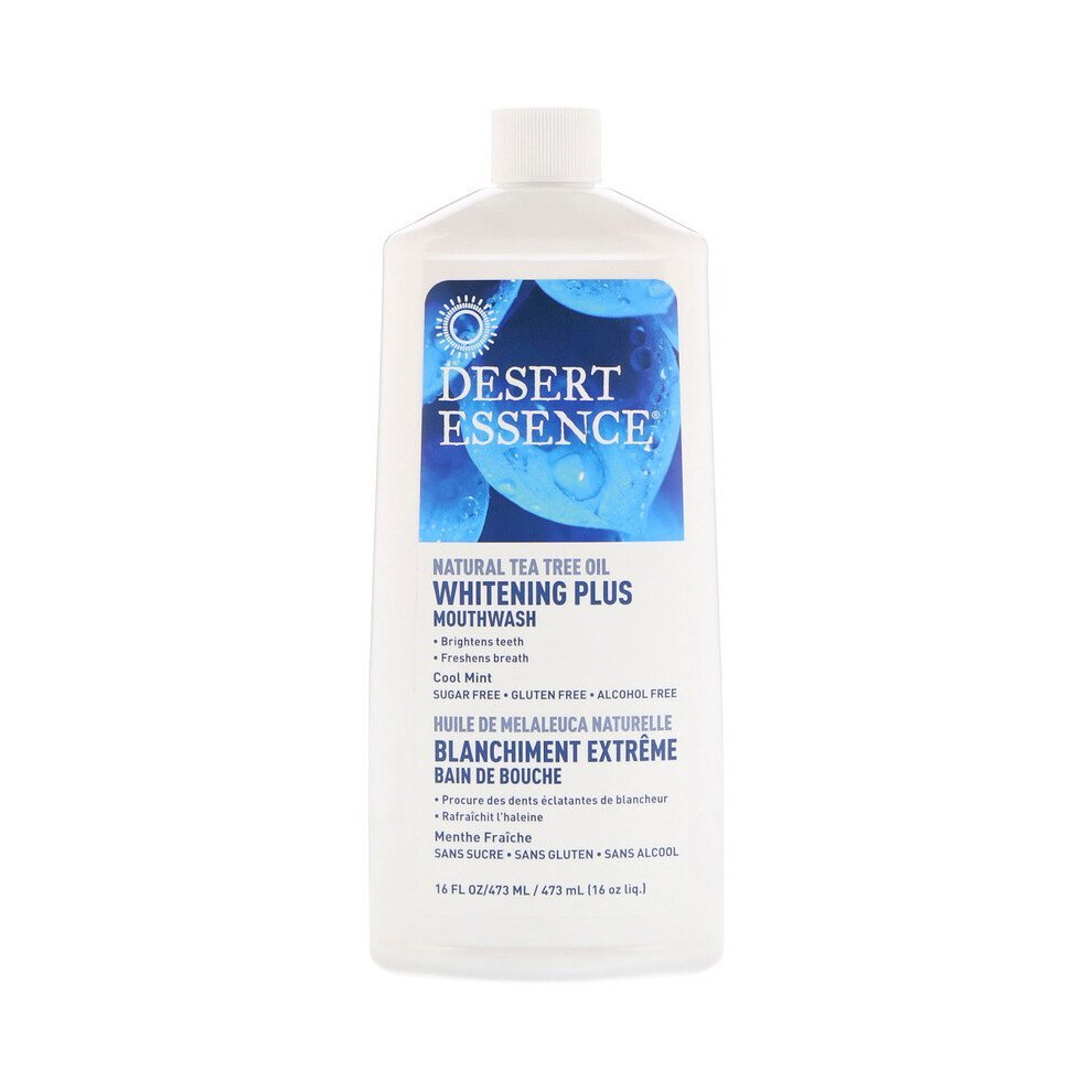Desert Essence , Whitening Plus Mouthwash, Cool Mint, 16 Fl Oz (480 Ml)