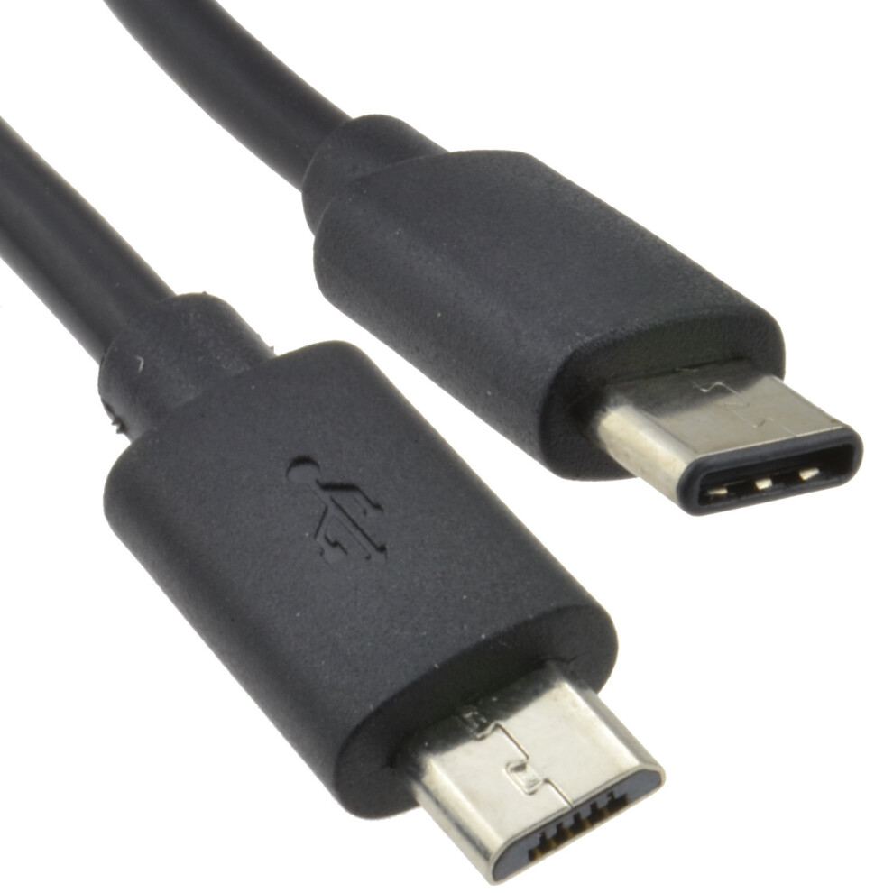 kenable USB Type C Male Plug to Micro B Data Sync & Charge Cable Black 1m