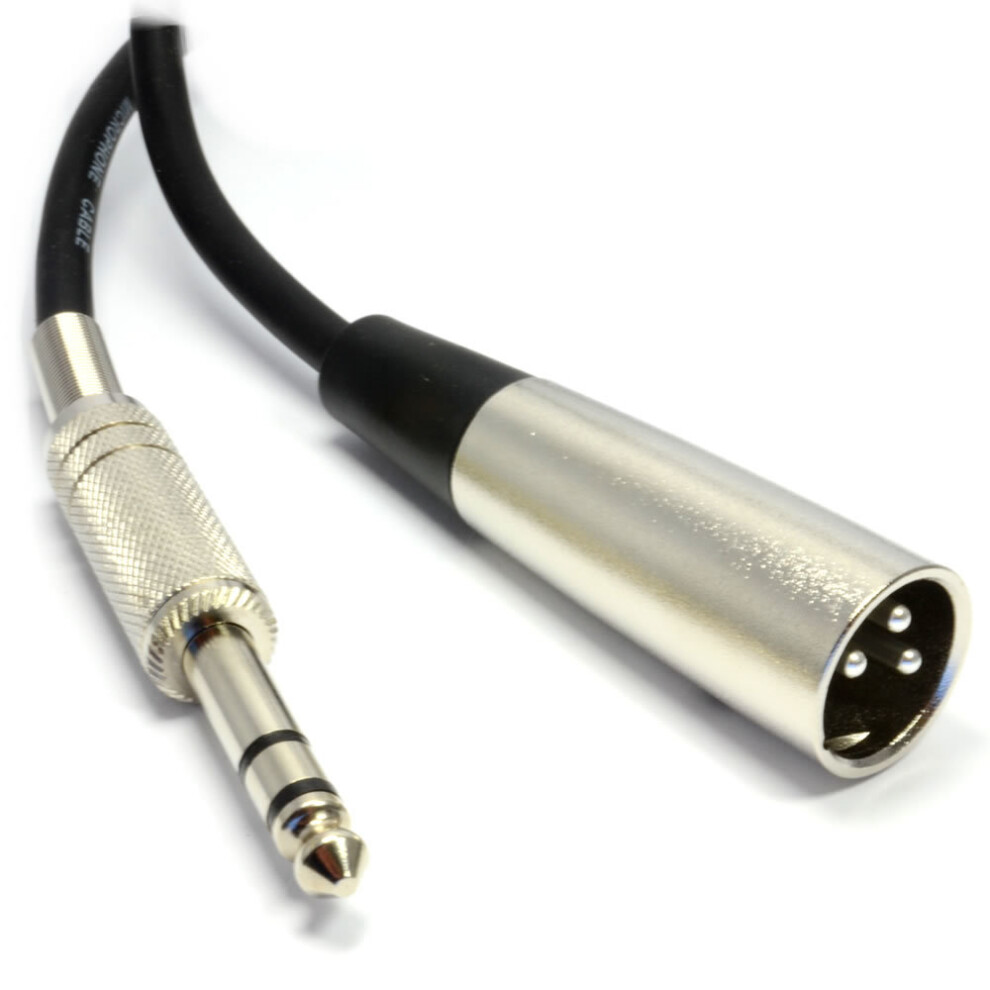 Balanced 6.35Mm Stereo Jack To Xlr 3 Pin Male Plug Screened Cable 3M 5055383453139