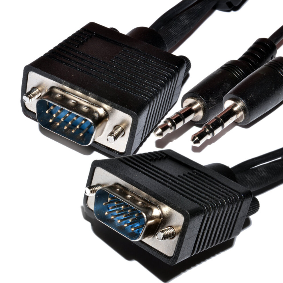 Kenable Vga/Svga Hd15 Tv Video Cable With Built In 3.5Mm Jack Audio Lead 10M Blue