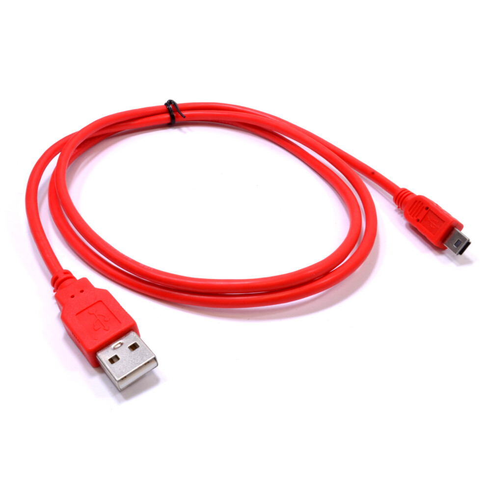 kenable USB 2.0 A To MINI B Data and Charging Shielded Cable 1m RED