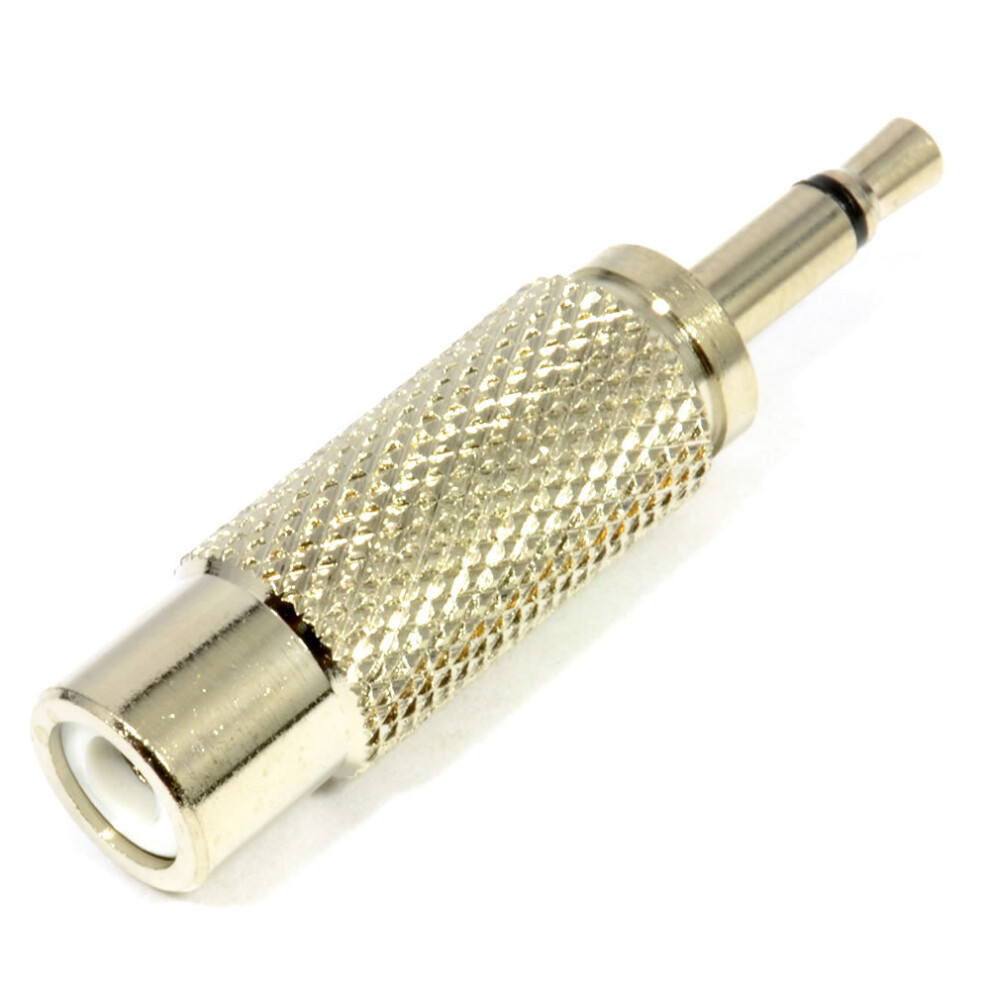Kenable Hq 3.5Mm Mono Jack Plug To Rca Phono Socket Adapter Nickel