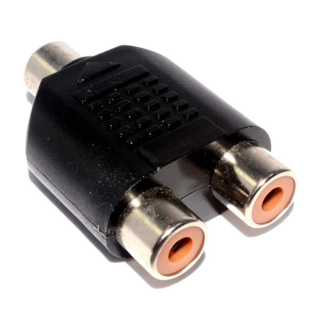 Kenable Rca Phono Twin Sockets To 3.5Mm Mono Jack Socket Adapter
