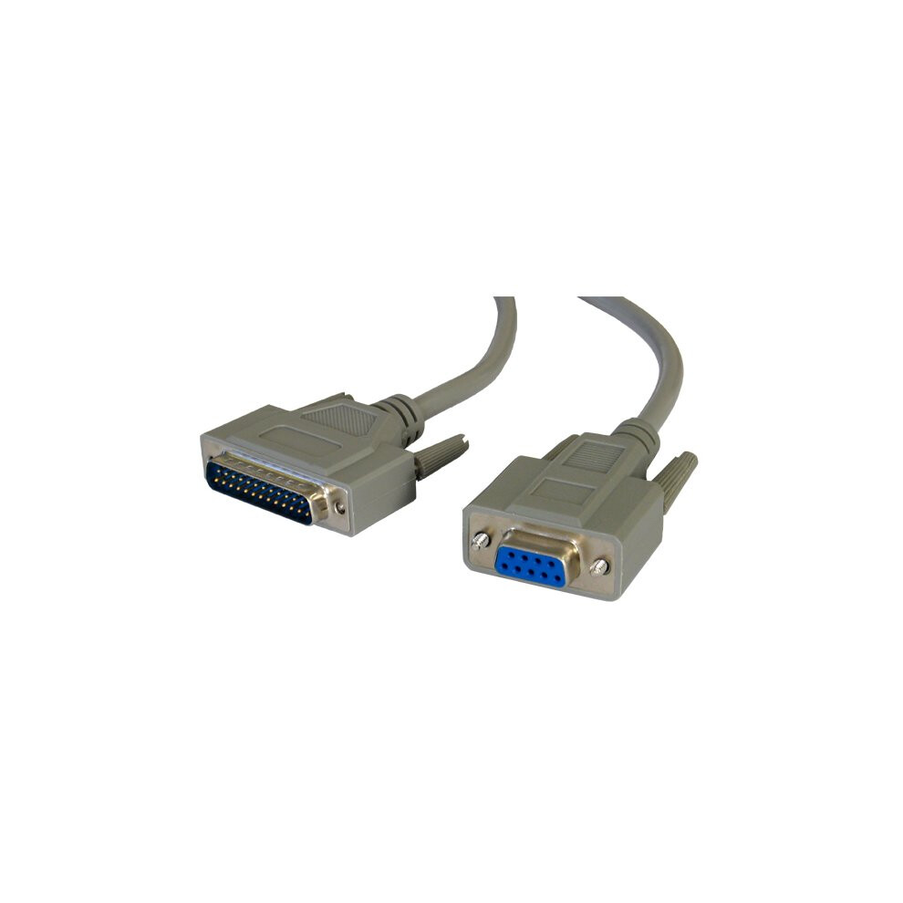 Kenable Female 9 Pin Serial Rs232 To Male 25 Pin Pc To Pc Cable Lead 3M