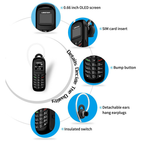 Ranpo Ranpo Bluetooth μίνι κινητό κινητό τηλέφωνο ξεκλείδωτο GSM Dialer BM70 ακουστικό 2
