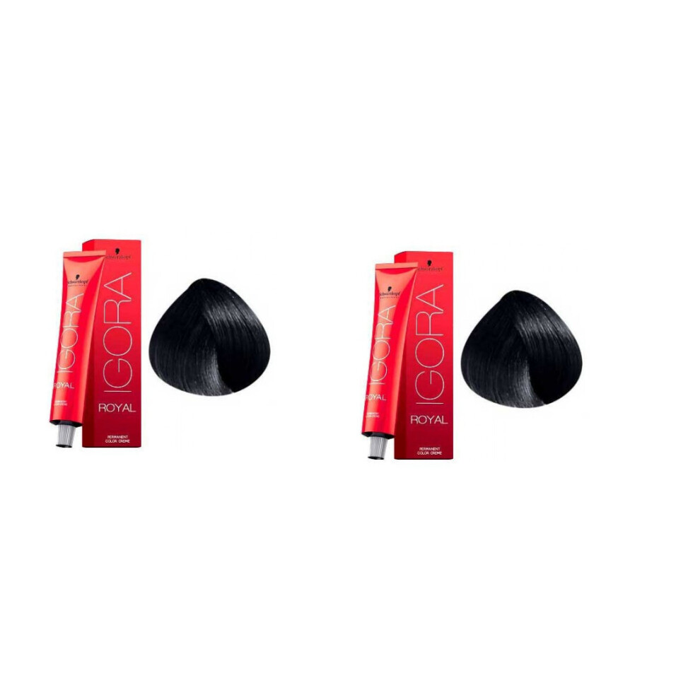 (1-1 - Pack of 2) Schwarzkopf Royal Igora Ash Black