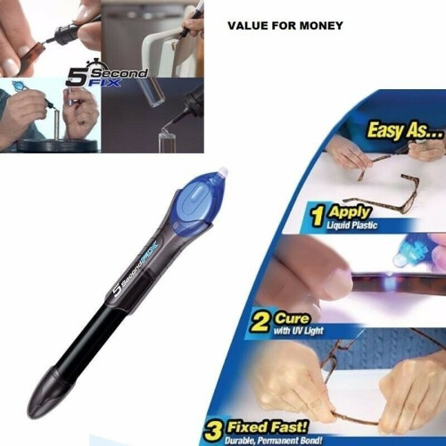 UV Light Fix Quick 5 Second Liquid Plastic Welding Compound Glue Repair Pen Tool 1