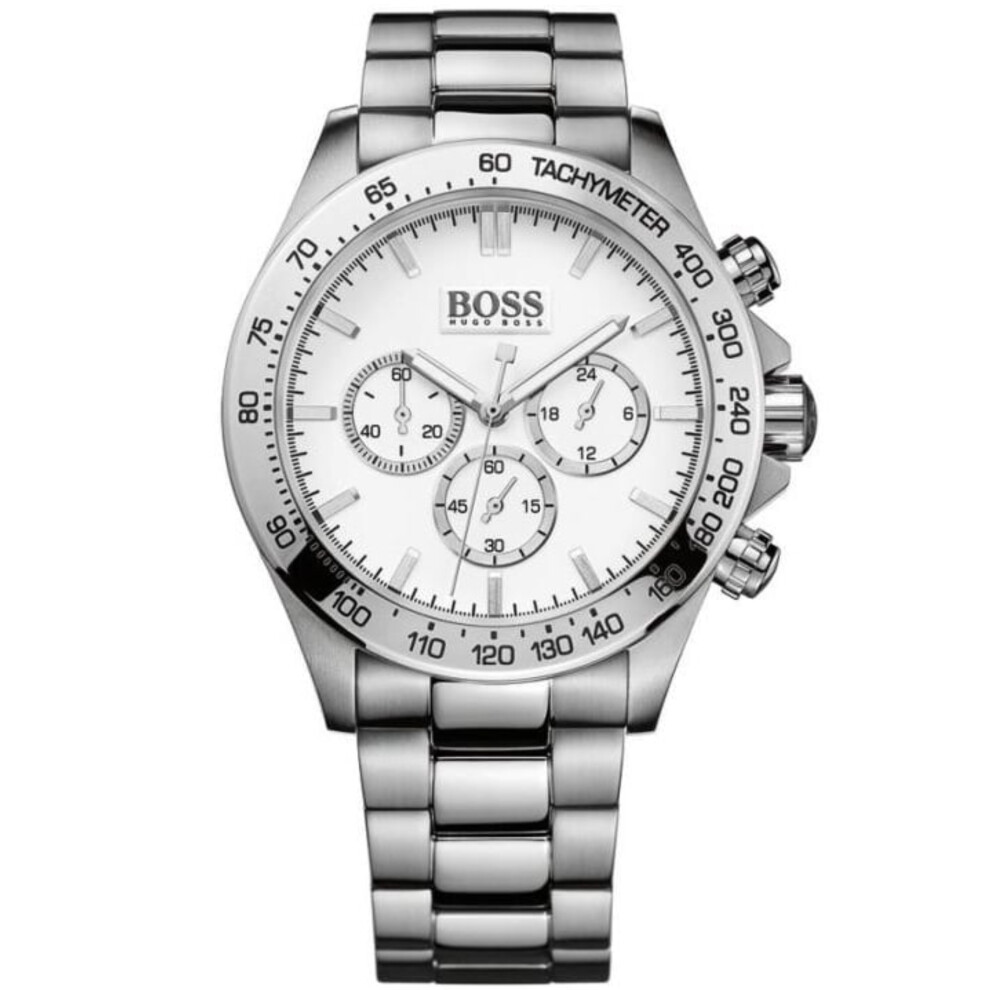 Hugo Boss Ikon Men's Chronograph Watch Hb1512962 White,Silver