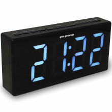 Grouptronics GTCR-T1M Large Display Digital Alarm Clock Radio - 3 Inch Digits, Dual Alarms, Dimmable Display, 20 FM Presets, Sleep Timer